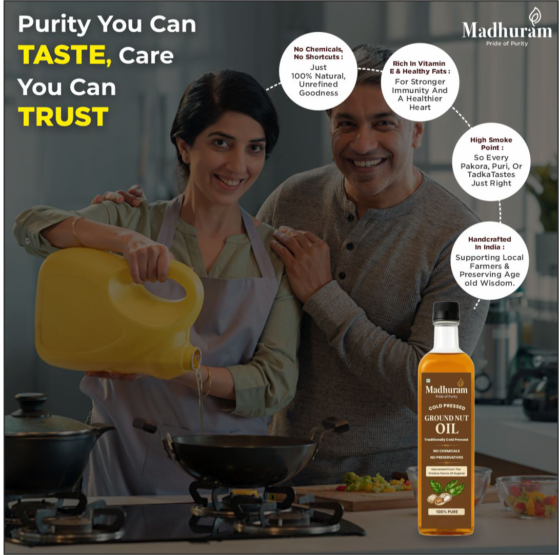 Madhuram Cold-Pressed Groundnut Oil | Pure Peanut Oil