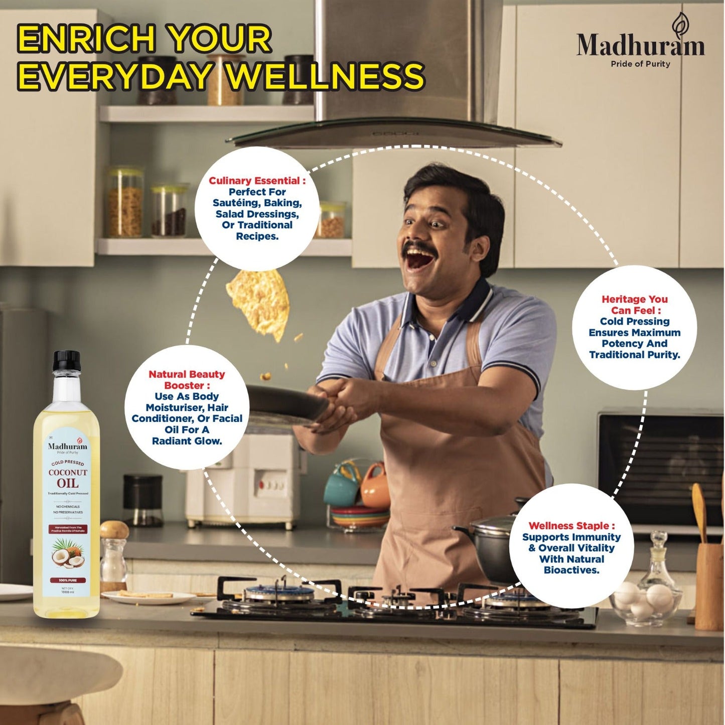 Cold Pressed Coconut (Khopra) Oil - MADHURAM