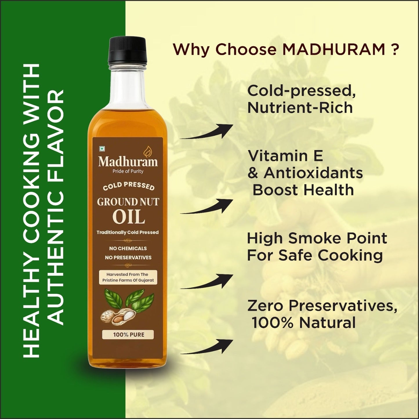 Cold Pressed Groundnut Oil - MADHURAM