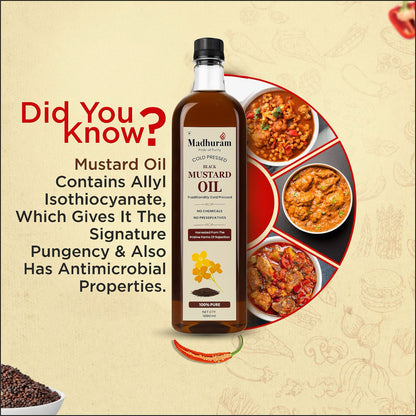 Madhuram Cold-Pressed Black Mustard Oil | Kachi Ghani Sarso Tel
