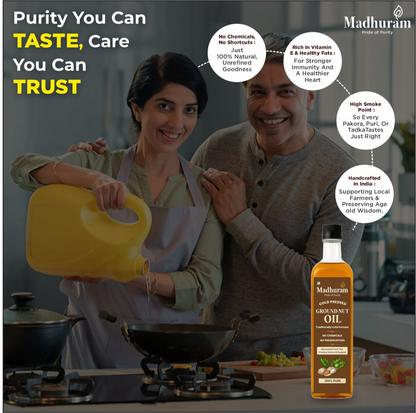Madhuram Cold-Pressed Groundnut Oil | Pure Peanut Oil