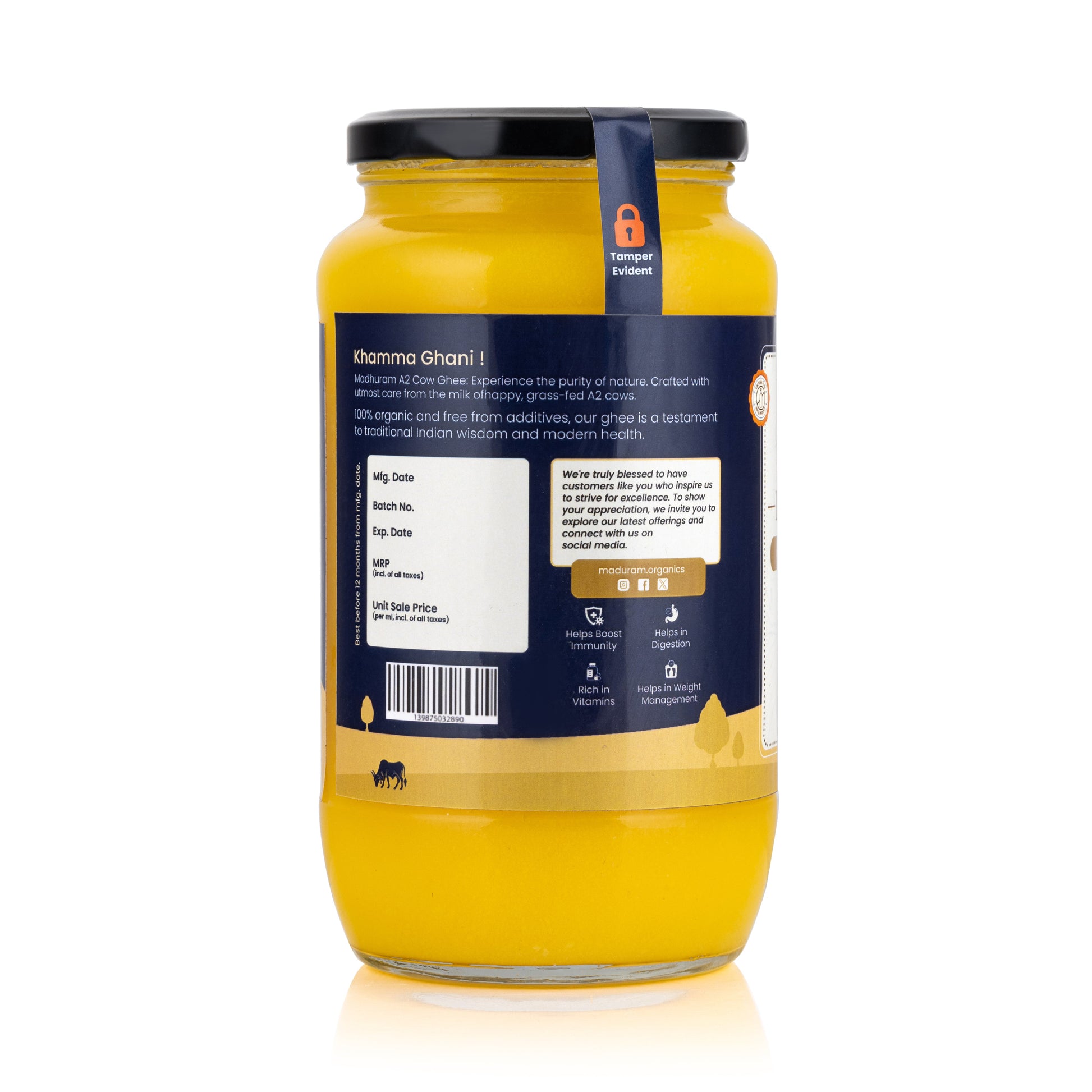 A2 Pure Desi Cow Ghee - MADHURAM