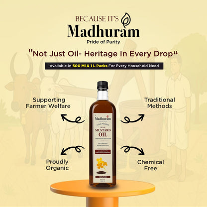 A2 Pure Desi Cow Ghee & Black Mustard Oil Combo - MADHURAM