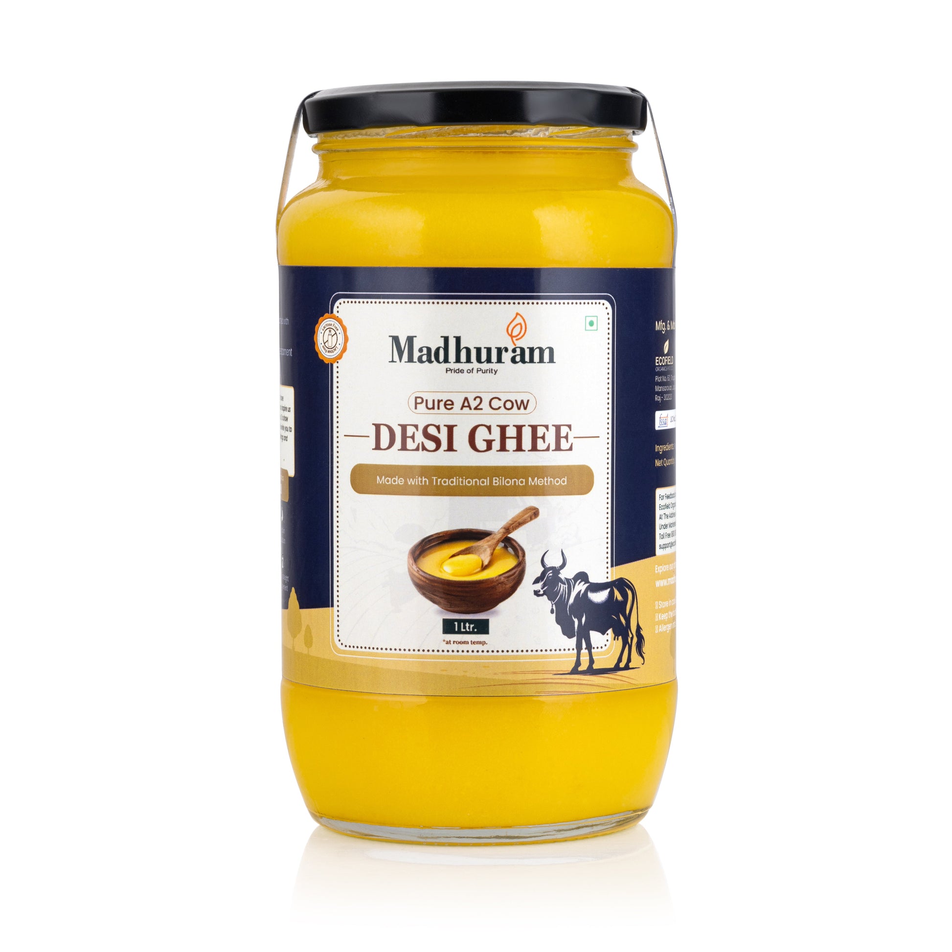 A2 Pure Desi Cow Ghee & Multiflora Honey Combo - MADHURAM