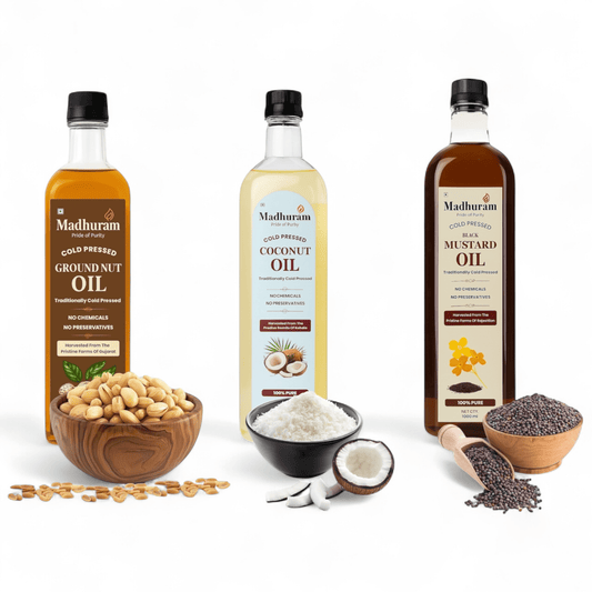 Coconut–Groundnut–Mustard Oil Trio - MADHURAM