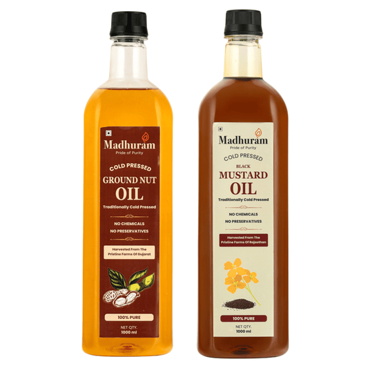 Cold Pressed Black Mustard & Groundnut Oil Combo - MADHURAM