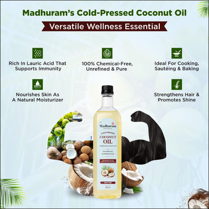 Cold Pressed Coconut (Khopra) Oil - MADHURAM