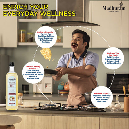 Cold Pressed Coconut (Khopra) Oil - MADHURAM